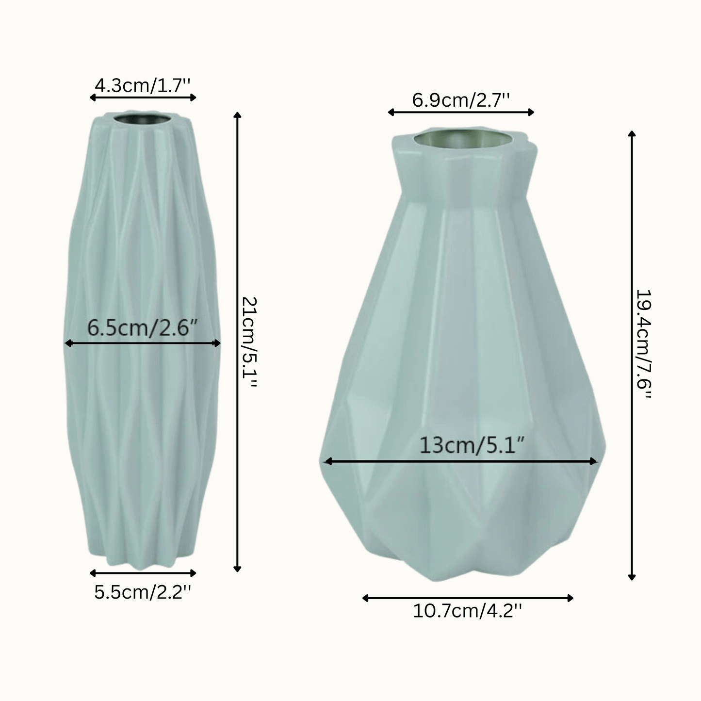 Pastellfarbene Kunststoff-Vase