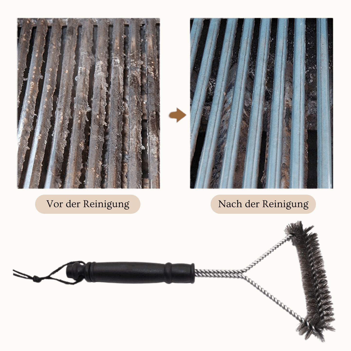 Grillreinigungsbürste aus rostfreiem Stahldraht
